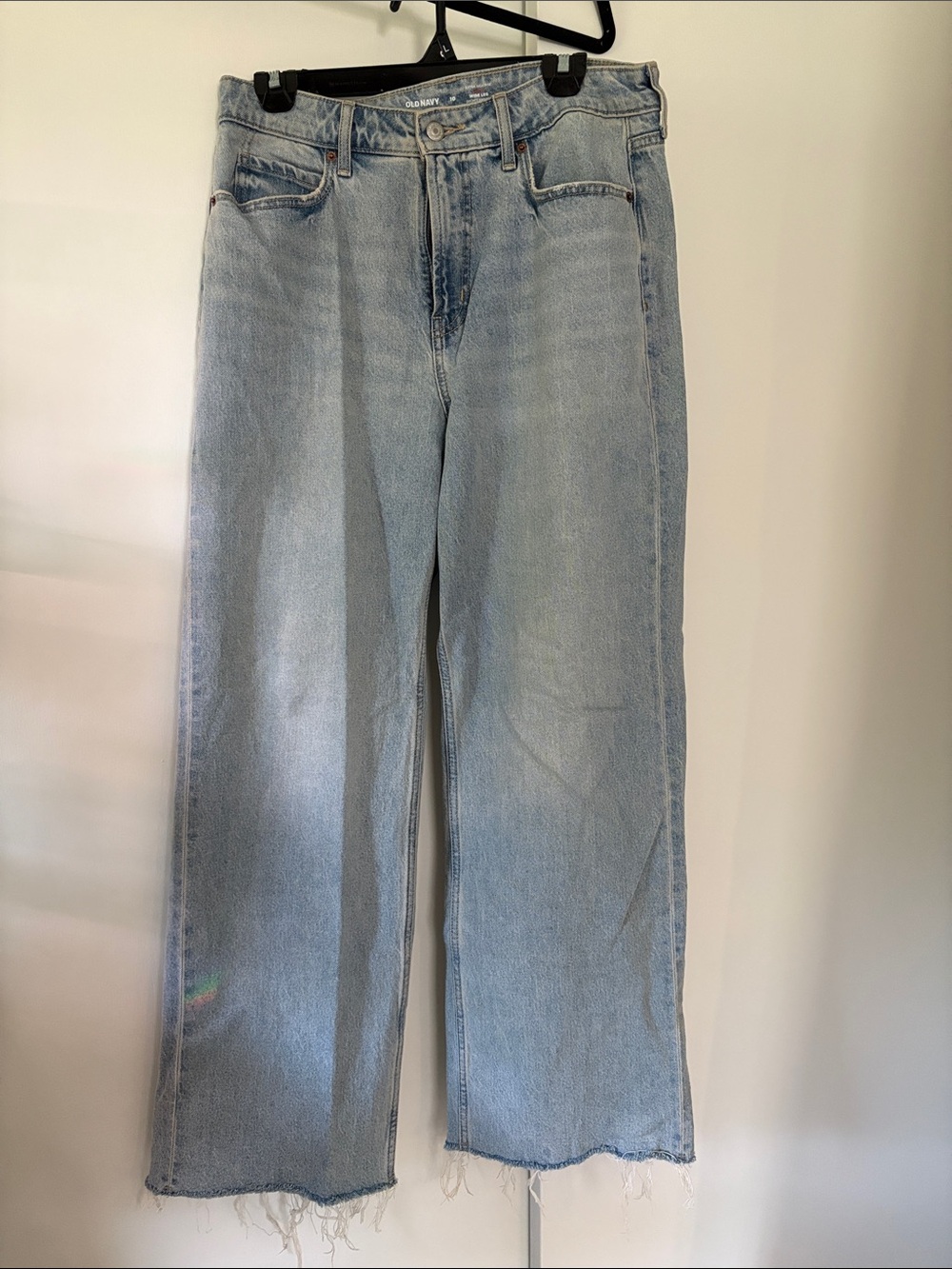 Old Navy Extra High-Rise CURVY Wide Leg Light Wash Denim Jeans size 10